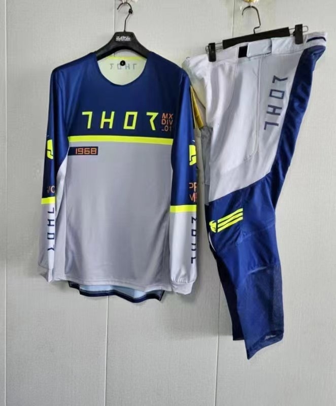 Costum off-road pentru motocicletă, mânecă lungă, poliester, unisex, stil split