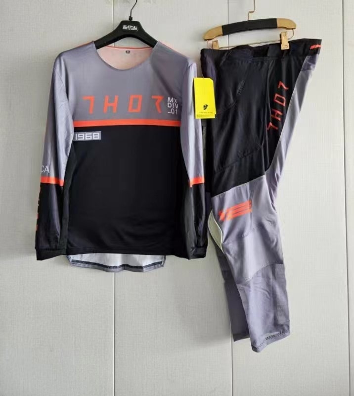 Costum off-road pentru motocicletă, mânecă lungă, poliester, unisex, stil split