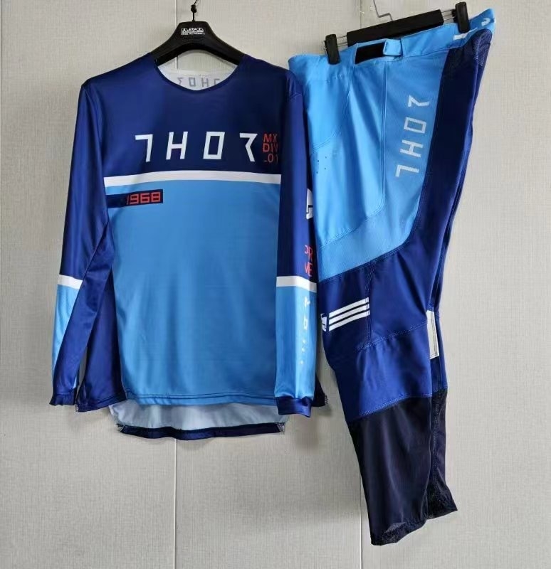 Costum off-road pentru motocicletă, mânecă lungă, poliester, unisex, stil split