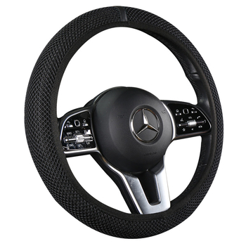 Калъф за волан за автомобил, Ice Silk абсорбиращ изпотяването, дишащ мрежест дизайн, повърхност от синтетично влакно, универсален монтаж, лятна употреба