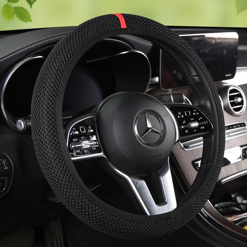 Κάλυμμα τιμονιού αυτοκινήτου, ice silk απορροφητικό ιδρώτα, διαπνέουσα δικτυωτή επιφάνεια, επιφάνεια από συνθετικές ίνες, καθολική εφαρμογή, θερινή χρήση