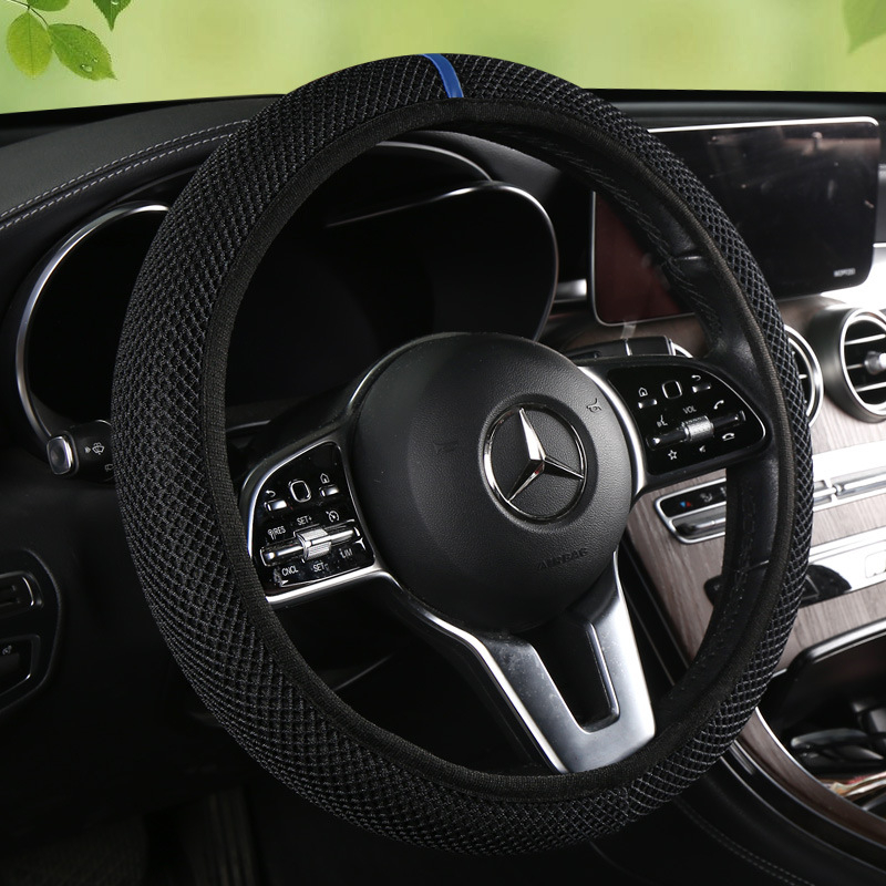 Κάλυμμα τιμονιού αυτοκινήτου, ice silk απορροφητικό ιδρώτα, διαπνέουσα δικτυωτή επιφάνεια, επιφάνεια από συνθετικές ίνες, καθολική εφαρμογή, θερινή χρήση