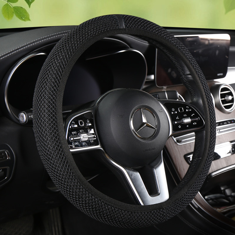 Κάλυμμα τιμονιού αυτοκινήτου, ice silk απορροφητικό ιδρώτα, διαπνέουσα δικτυωτή επιφάνεια, επιφάνεια από συνθετικές ίνες, καθολική εφαρμογή, θερινή χρήση