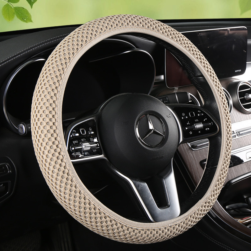 Κάλυμμα τιμονιού αυτοκινήτου, ice silk απορροφητικό ιδρώτα, διαπνέουσα δικτυωτή επιφάνεια, επιφάνεια από συνθετικές ίνες, καθολική εφαρμογή, θερινή χρήση