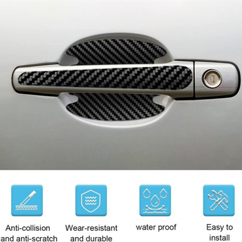 Автомобилен защитен филм за дръжка на врата — карбоново влакно и кожа, антиударна лента, универсална съвместимост, персонализируем