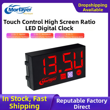 LED-näidikutega auto mõõteseade 3-in-1: voltmeeter, kell ja veetemperatuuri näidik (YL-M4525, PC-korpus, 9–24V)