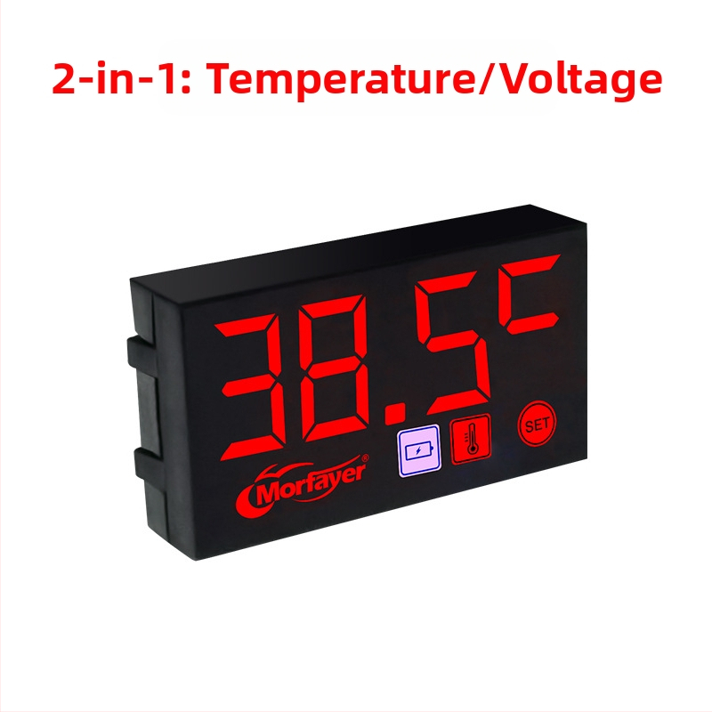 LED-näidikutega auto mõõteseade 3-in-1: voltmeeter, kell ja veetemperatuuri näidik (YL-M4525, PC-korpus, 9–24V)