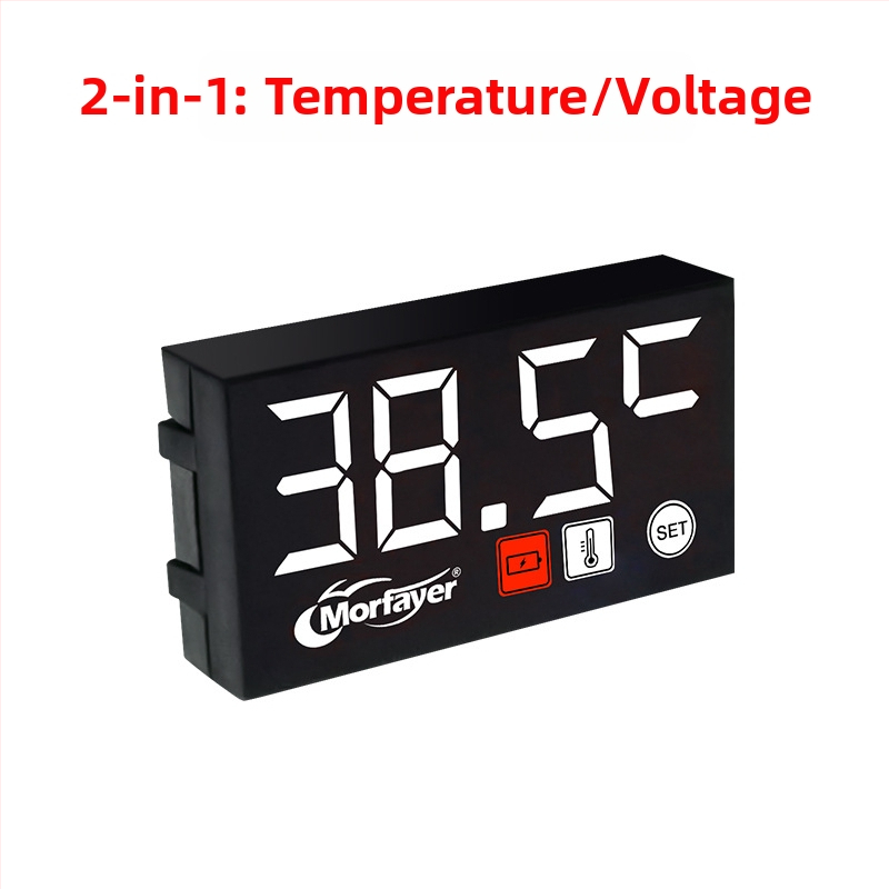 LED-näidikutega auto mõõteseade 3-in-1: voltmeeter, kell ja veetemperatuuri näidik (YL-M4525, PC-korpus, 9–24V)