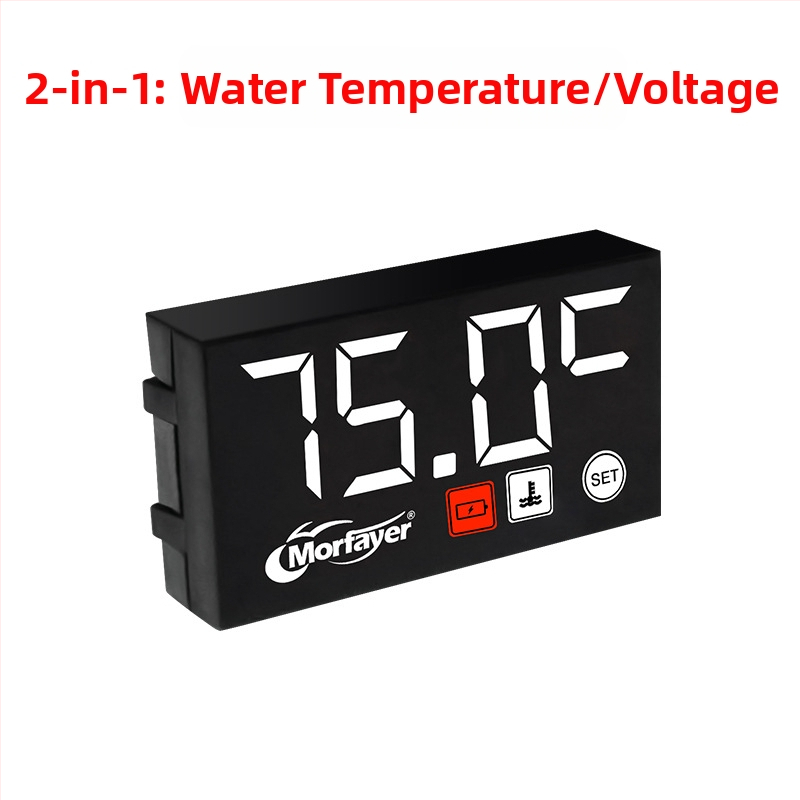 LED-näidikutega auto mõõteseade 3-in-1: voltmeeter, kell ja veetemperatuuri näidik (YL-M4525, PC-korpus, 9–24V)