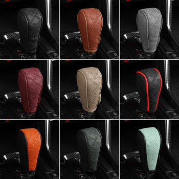 Δερμάτινο κάλυμμα επιλογέα ταχυτήτων αυτοκινήτου με μοτίβο houndstooth, παγκόσμια προστασία από τη σκόνη