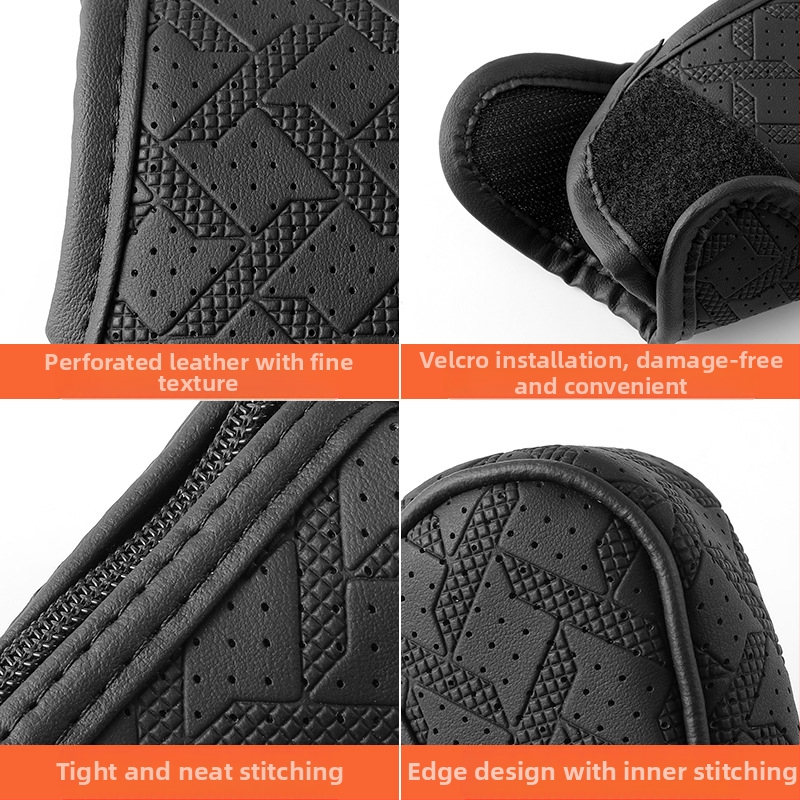 Kožený poťah radiacej páky pre auto, s vzorom houndstooth, univerzálna ochrana proti prachu