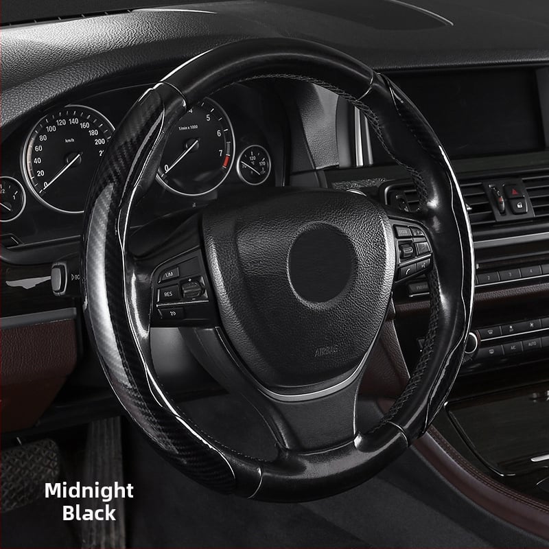 Κάλυμμα τιμονιού αυτοκινήτου με ανθρακονήμάτινο μοτίβο, υπερ-λεπτό, λαβή suede, καθολική για τέσσερις εποχές