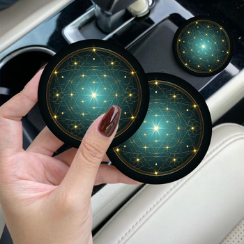 Κύκλική βάση ποτηριού αυτοκινήτου με σχέδιο καρτούν, PVC υλικό, μόνωση θερμότητας, βιοδιασπώμενο