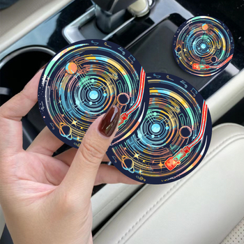 Κύκλική βάση ποτηριού αυτοκινήτου με σχέδιο καρτούν, PVC υλικό, μόνωση θερμότητας, βιοδιασπώμενο