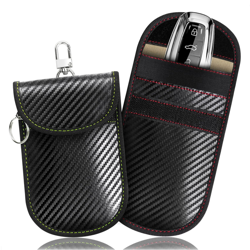 Szénszálas autókulcs tok RFID védelmével és univerzális kompatibilitással