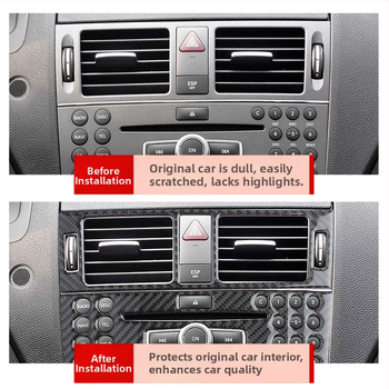 Κεντρική κονσόλα CD από πραγματικά ανθρακονήματα για Mercedes-Benz W204 C-Class (2007–2010), παραμετροποιήσιμη με λογότυπο, κατασκευασμένη στο Γκουανγκζού