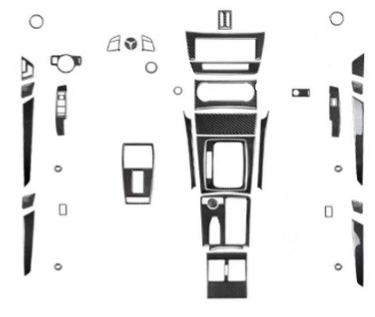 Panel središnje konzole CD od pravih karbonskih vlakana za Mercedes-Benz W204 C-Class (2007–2010), prilagodljiv s logom, proizvedeno u Guangzhou
