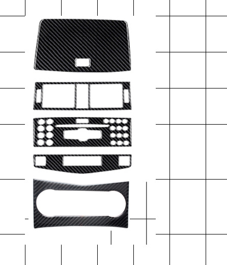 Panel središnje konzole CD od pravih karbonskih vlakana za Mercedes-Benz W204 C-Class (2007–2010), prilagodljiv s logom, proizvedeno u Guangzhou