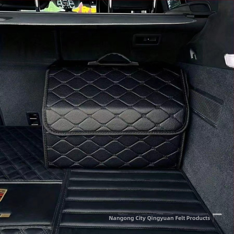 Органайзер за багажника на колата – кожена сгъваема кутия за съхранение с дръжка, водоустойчива и устойчива на натиск