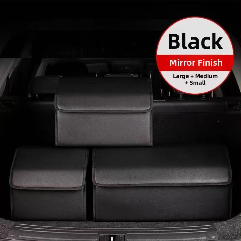 Органайзер за багажника на колата – кожена сгъваема кутия за съхранение с дръжка, водоустойчива и устойчива на натиск