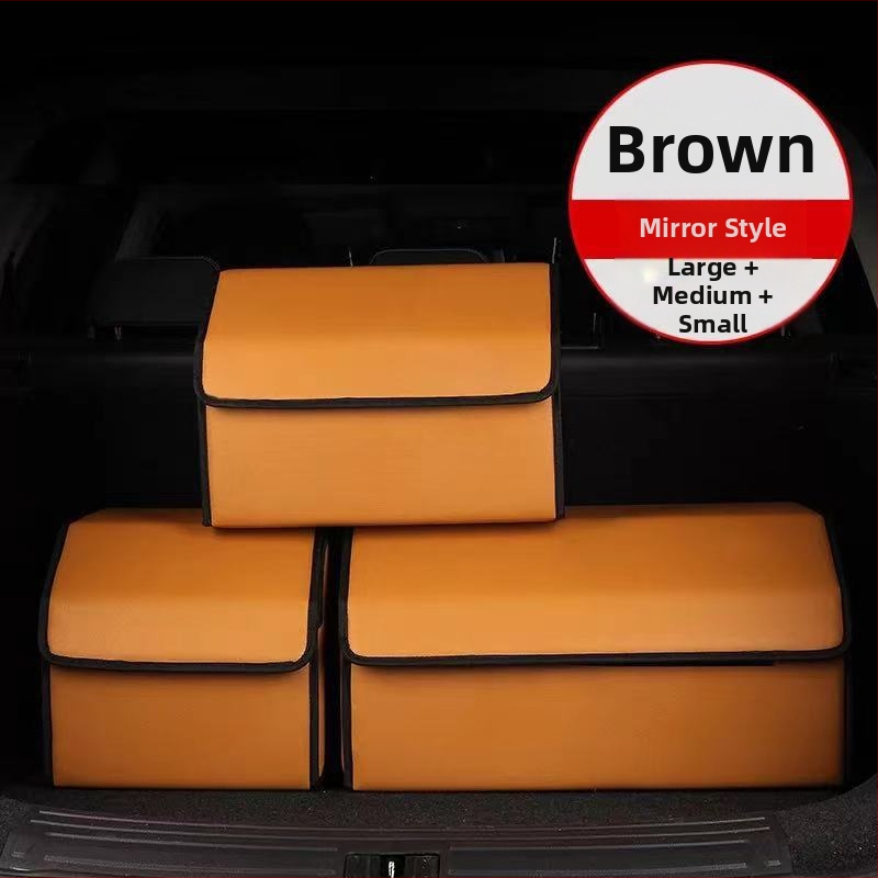 Органайзер за багажника на колата – кожена сгъваема кутия за съхранение с дръжка, водоустойчива и устойчива на натиск