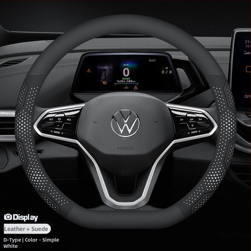 Κάλυμμα τιμονιού από σουέντ - universal για όλες τις εποχές, αρχικό στυλ, μάρκα Sulemei, εγκατάσταση ειδικά σχεδιασμένη για αυτοκίνητα.