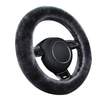 Калъф за волан за автомобил Morning — изкуствен плюш, универсална инсталация, зимна употреба, универсална съвместимост.