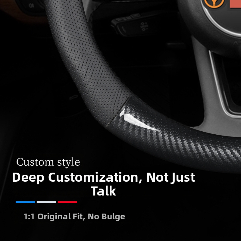 Калъф за волан, естествена кожа, спортен стил, универсална четири сезона съвместимост, монтаж за специален автомобил