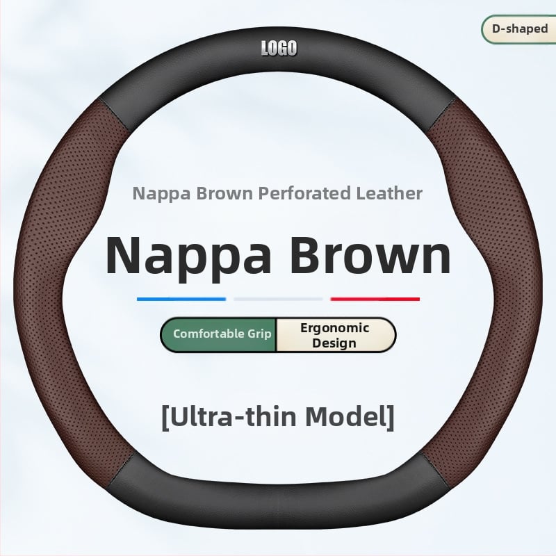 Κάλυμμα τιμονιού από γνήσιο δέρμα, αθλητικό στυλ, καθολική εφαρμογή τεσσάρων εποχών, εγκατάσταση ειδικού αυτοκινήτου