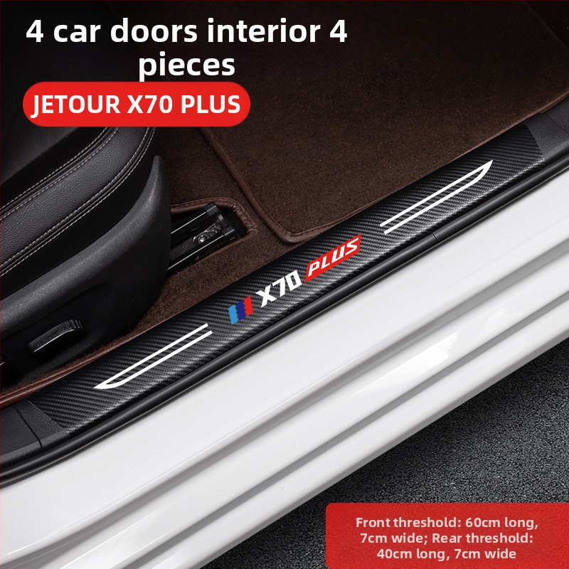 Jetto X70 pedál küszöb anti‑ütköző csík, karbon rostos bőr textúrával, testreszabott feldolgozás, Di Changed márka