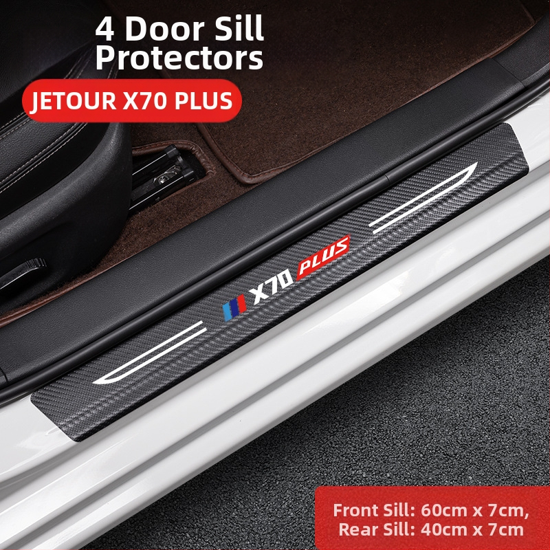 Jetto X70 pedál küszöb anti‑ütköző csík, karbon rostos bőr textúrával, testreszabott feldolgozás, Di Changed márka