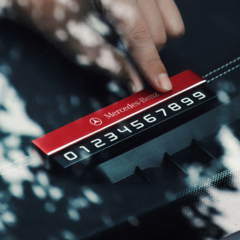 Double heng метален скрит паркинг знак за автомобилен интериор – персонализиран с печат на лого