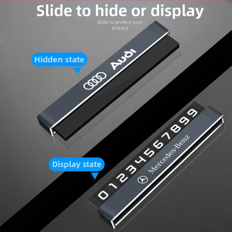 Double heng метален скрит паркинг знак за автомобилен интериор – персонализиран с печат на лого