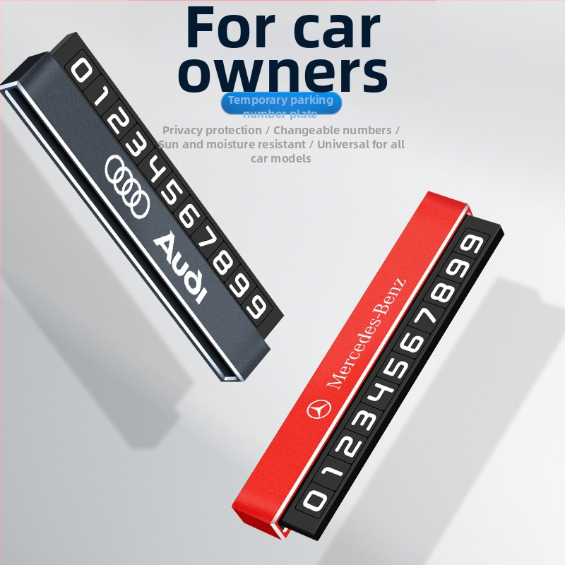 Double heng метален скрит паркинг знак за автомобилен интериор – персонализиран с печат на лого