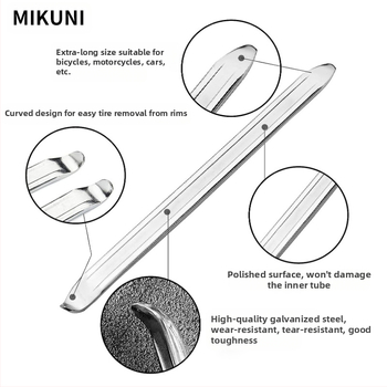 Εργαλείο αφαίρεσης ελαστικών - MIKUNI RG5024, Χάλυβας Ανθρακα, Κύκλικές και Ευθείες Άκρες, Ανθεκτικό στην Έκρηξη, Για Αυτοκίνητο