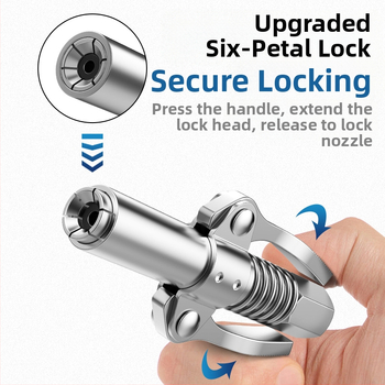 Κεφαλή ακροφυσίου πιστόλιου βουτύρου με μηχανισμό κλειδώματος και υψηλής πίεσης ακροφύσιο, μοντέλο 981, κατασκευή από ατσάλι, λειτουργική πίεση 21, χωρητικότητα σωλήνα 1, καθαρό βάρος 128 g