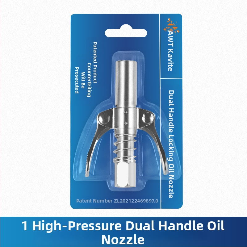 Vajas pisztoly fújófej zárócsíkkal és magasnyomású zsírzófejjel, modell 981, acél kivitel, működő nyomás 21, csőkapacitás 1, nettó tömeg 128 g