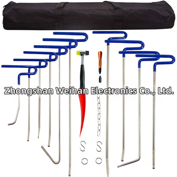 Autó horpadásjavító eszközkészlet kampókkal és emelővasakkal, 20 darabos ötvözött acél