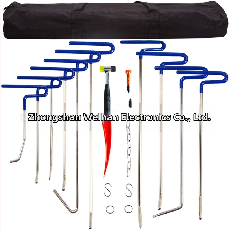 Autó horpadásjavító eszközkészlet kampókkal és emelővasakkal, 20 darabos ötvözött acél