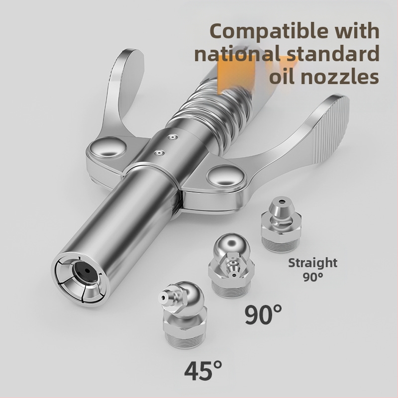 Гресна дюза със заключващ зажим, високо налягане, неръждаема стомана, 17000 psi, ръчно пневматично допълнение към пистолет за мазнини