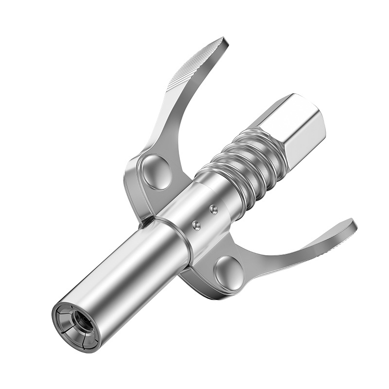 Zárható clamp típusú magasnyomású zsírzófej rozsdamentes acélból, 17000 psi, kézi pneumatikus kiegészítő zsírzópisztolyhoz