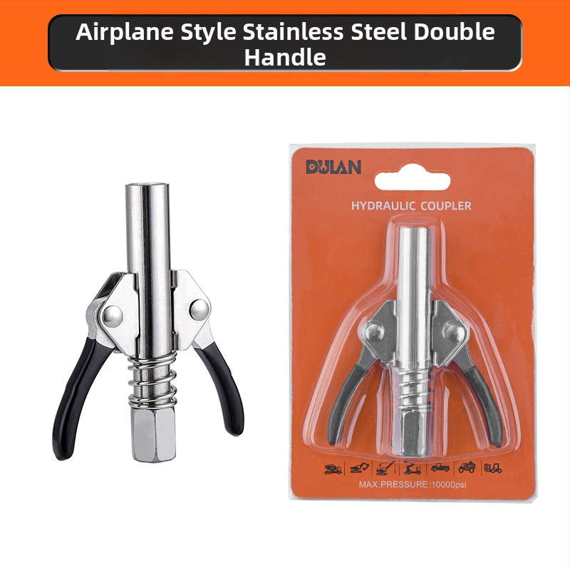 Zárható clamp típusú magasnyomású zsírzófej rozsdamentes acélból, 17000 psi, kézi pneumatikus kiegészítő zsírzópisztolyhoz