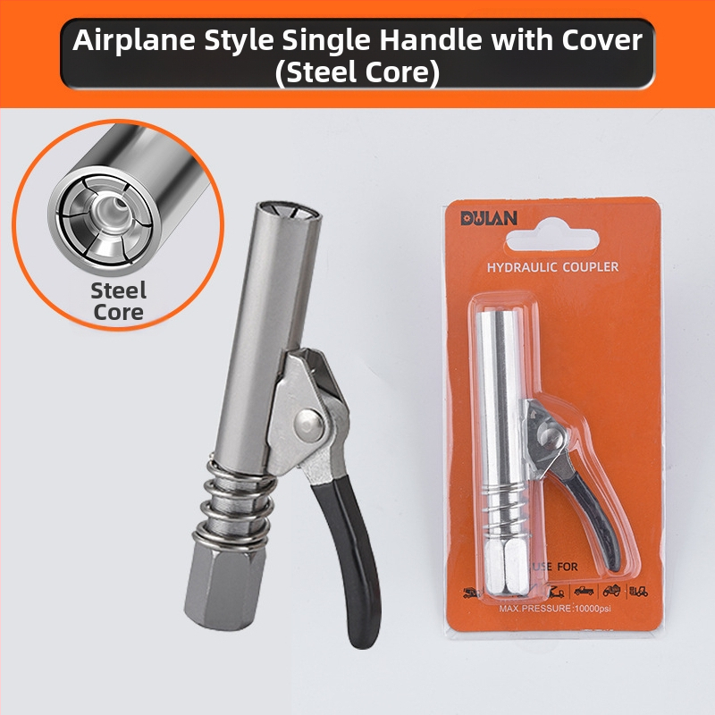 Zárható clamp típusú magasnyomású zsírzófej rozsdamentes acélból, 17000 psi, kézi pneumatikus kiegészítő zsírzópisztolyhoz