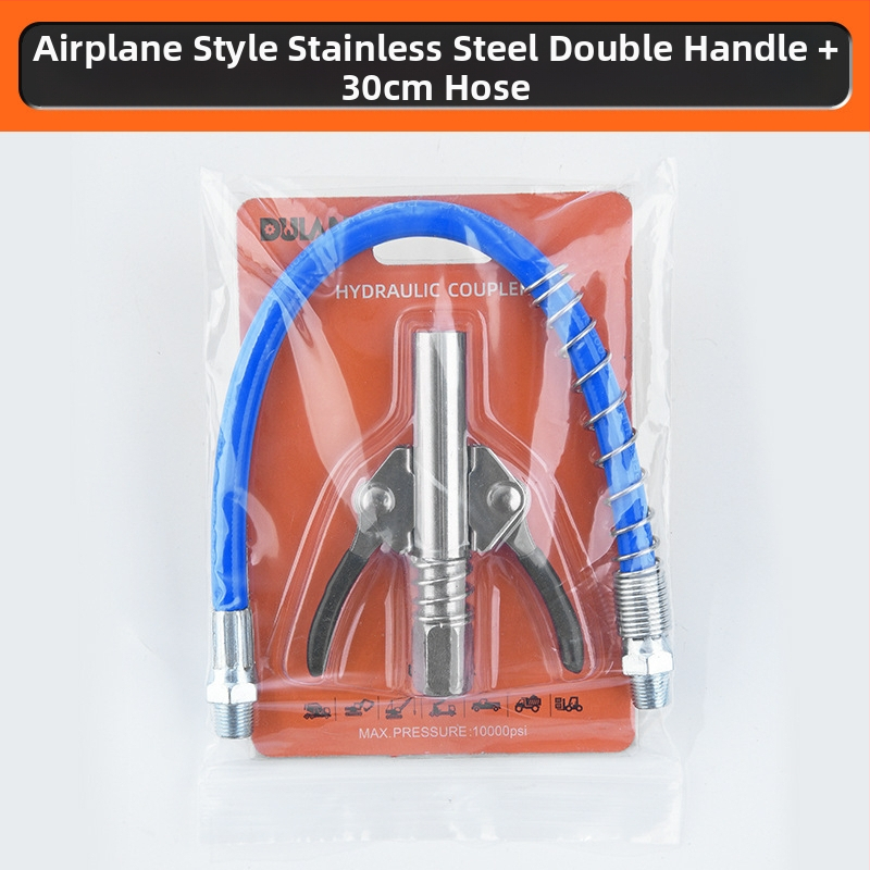 Zárható clamp típusú magasnyomású zsírzófej rozsdamentes acélból, 17000 psi, kézi pneumatikus kiegészítő zsírzópisztolyhoz