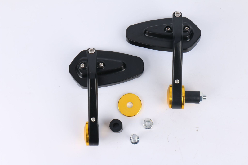 Motorkerékpár kormánytükre, négyszögletes tükör, alumíniumötvözet burkolat, kompatibilis a motoros kormányokkal