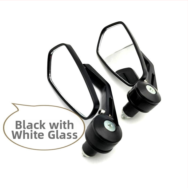 Motorkerékpár kormánytükre, négyszögletes tükör, alumíniumötvözet burkolat, kompatibilis a motoros kormányokkal