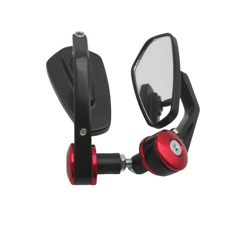 Motorkerékpár kormánytükre, négyszögletes tükör, alumíniumötvözet burkolat, kompatibilis a motoros kormányokkal