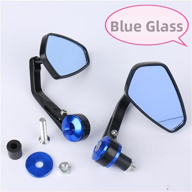 Motorkerékpár kormánytükre, négyszögletes tükör, alumíniumötvözet burkolat, kompatibilis a motoros kormányokkal