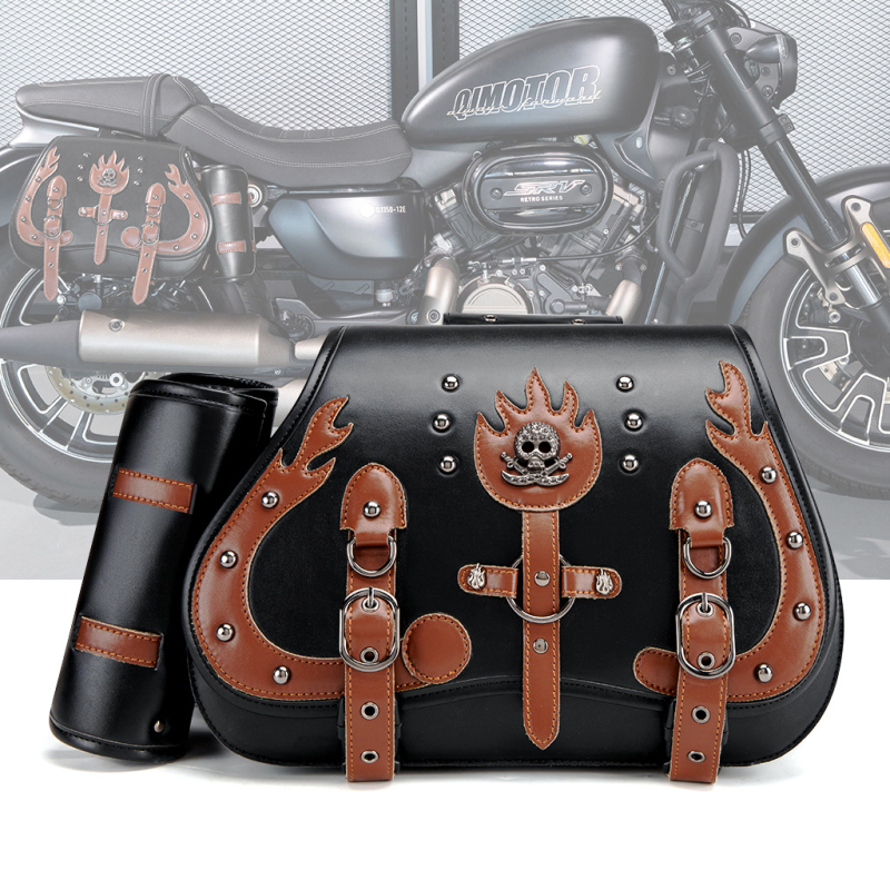 GEARDUKE Harley-Davidson mootorratta külje kott, punk stiilis, mudel FBG357BK, ladustamiseks
