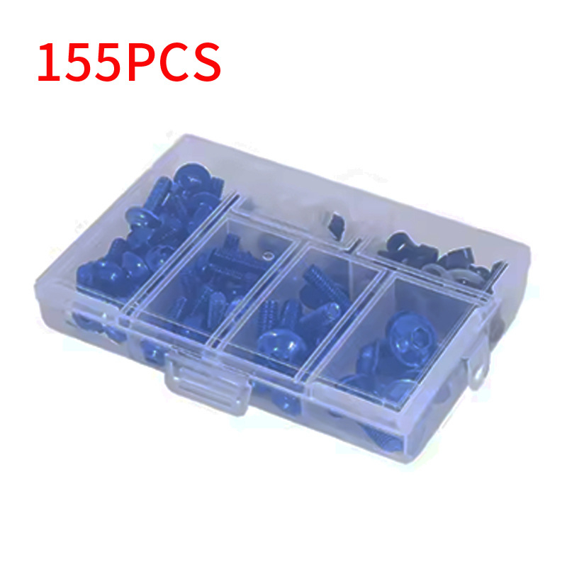 Set vijaka za karoseriju motocikla — aluminijski spoj; uključuje 155 kom. vijaka za karoseriju, 177 kom. vijaka za karoseriju i 195 kom. set vijaka karoserije